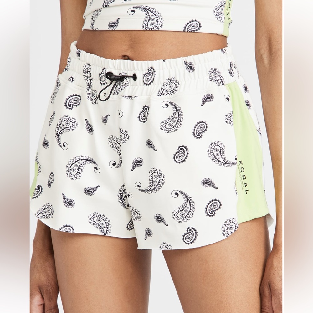Koral Power Dive Short - size S - Bandana White/Citrina